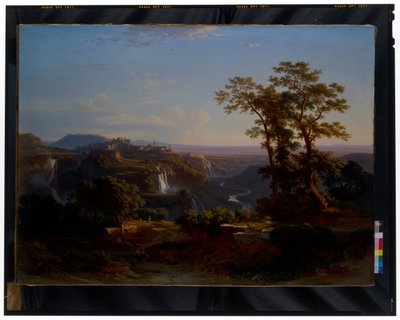Näkymä Tivolista Aniene-vesiputouksilla tekijältä Johann Jakob Frey