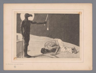 Mammonan palvonta Der Mammon und sein Sklave (otsikko esineessä) Seitsemän mystistä esitystä (sarjan nimi) tekijältä Johann Jakob Weber