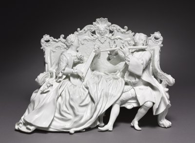 Crinoline Group: Muusikot, valmistaja Meissen Porcelain Factory, Saksa, n. 1737 tekijältä Johann Joachim Kändler
