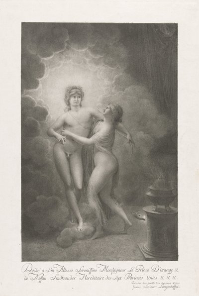 Allegoria William V:n ja Preussin Wilhelminan avioliitosta, 1767 tekijältä Johann Joseph Friedrich Langenhöffel