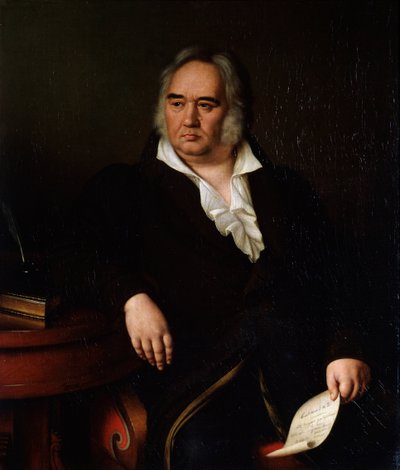Runoilija Ivan A Krylovin muotokuva, 1832 tekijältä Johann Leberecht Eggink