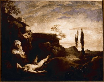 Abel itkee vanhempiensa luona (öljy kankaalle, noin 1630) tekijältä Johann Liss