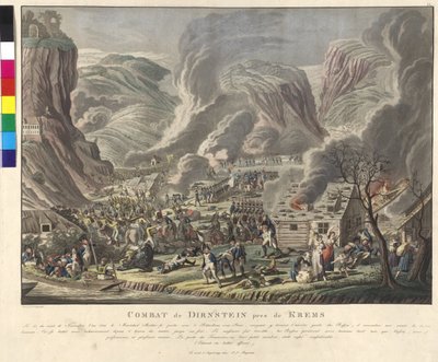 Duernsteinin taistelu 1805 (etsaus ja akvatintta) tekijältä Johann Lorenz Rugendas