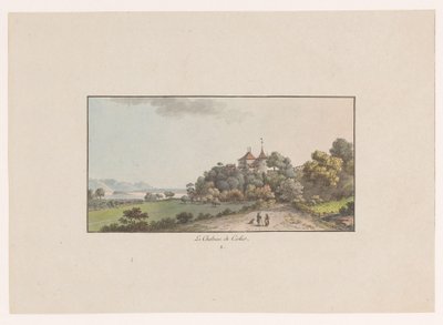 Näkymä Chateau de Cerlierille Erlachissa Le Chateau de Cerlier (otsikko esineessä) Sveitsin näkymät (sarjan nimi) Collection de quelques vues dessinées en Suisse d