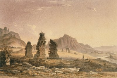 Sardisin ympäristö. Etsaus Bernatz et aii - Steinkopk J.F. Toimittaja tekijältä Johann Martin Bernatz