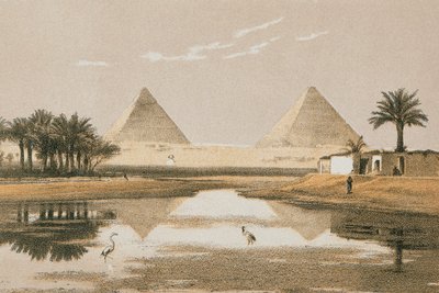 Gizan pyramidit. Etsaus Bernatz et aii - Steinkopk J.F. Editore tekijältä Johann Martin Bernatz