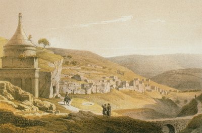 Absalomin ja Siloanin hauta. Etsaus Bernatz et aii - Steinkopk J.F. Editore tekijältä Johann Martin Bernatz