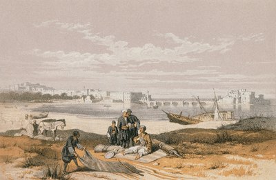 Näkymä Sidoniin (Said). Stelznerin etsaus - Steinkopk J.F. Editore tekijältä Johann Martin Bernatz