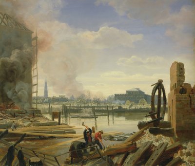 Hampuri vuoden 1842 tulipalon jälkeen, 1842 tekijältä Johann Martin Gensler