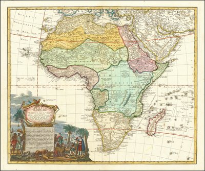Johann Matthias Hasen laatima Afrikan kartta vuodelta 1737. tekijältä Johann Matthias Hase