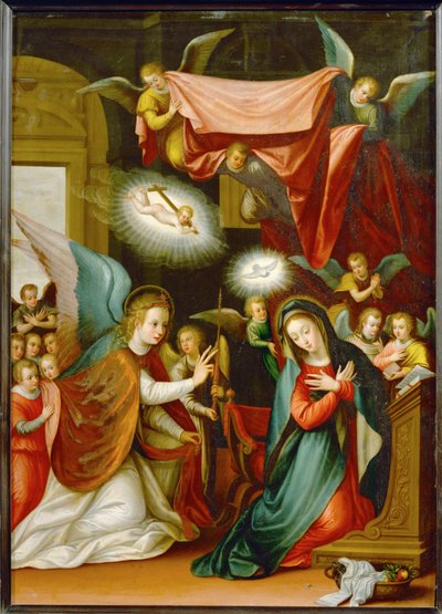 Annunciation (maalaus kuparille) tekijältä Johann Matthias Kager