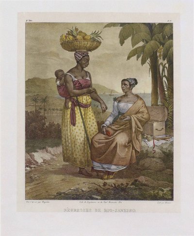 Mustat naiset Rio de Janeirosta. Kuvankaunis matka Brasiliassa, 1835. tekijältä Johann Moritz Rugendas