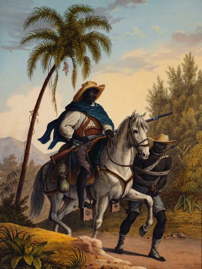 Metsän kapteeni vangin kanssa, 1827-35 tekijältä Johann Moritz Rugendas