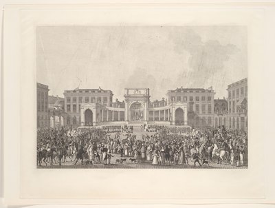 Kuningas Vilhelm I:n vihkiminen Brysselissä 1815 tekijältä Johann Nepomuk Gibèle