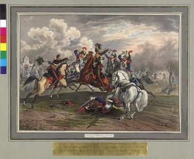 Frederic Dittmayer pelastaa 17. helmikuuta 1814 Villeneuvessa eversti kersantti Trachin paroni Trachin ranskalaiset kuriirimiehet vankeudesta. tekijältä Johann Nepomuk Hoechle
