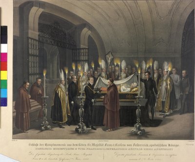 Hautaaminen Franz I.1835 (litografia) tekijältä Johann Nepomuk Hoechle
