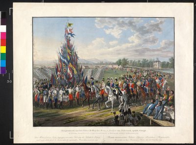 Sotilasjuhla Praterissa 1814 tekijältä Johann Nepomuk Hoechle
