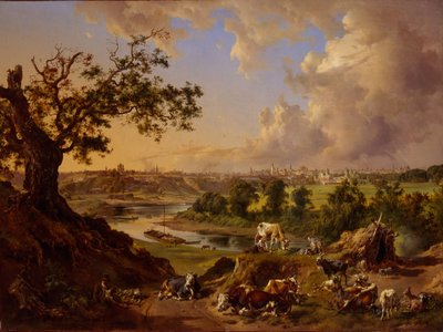 Näkymä Moskovaan Sparrow Hillsiltä, 1837 tekijältä Johann Nepomuk Rauch