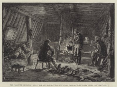 Jeannette-retkikunta, kota Lena Mouthissa, jossa luutnantti Danenhauer asui kuusi viikkoa tekijältä Johann Nepomuk Schonberg
