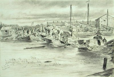 Pei-Hon silta, elokuu 1900 (akvarelli paperille) tekijältä Johann Nepomuk Schonberg