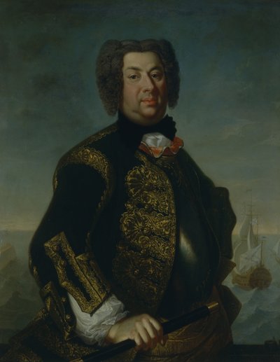 Vasta-amiraali Vasili Afanasjevitš Dmitriev-Mamonovin muotokuva, 1735 tekijältä Johann Paul Luedden
