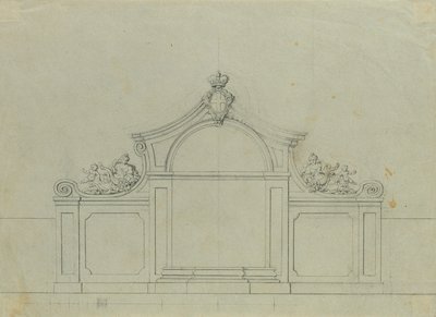 Suihkulähde Ylä-Belvederen persikkapuutarhassa tekijältä Johann Peter Krafft