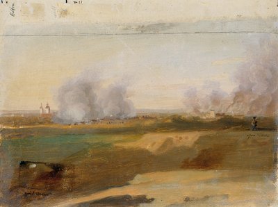 Maisematutkimus palavien kylien taustalla tekijältä Johann Peter Krafft