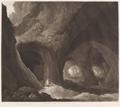 Viatgers a Gigantic Cavernsfinnish tekijältä Johann Peter Pichler, after Guillam Dubois