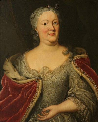 Maria Louisa van Hessen-Kasselin muotokuva, nimeltään Maaike-Meu. Frieslandin kaupungintalon John Willem Frison leski, Orange-Nassaun prinssi tekijältä Johann Philipp Behr