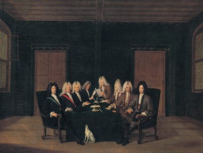 Ranskalainen:  Badenin rauhankongressin lähettiläät 7. syyskuuta 1714. tekijältä Johann Rudolf Huber