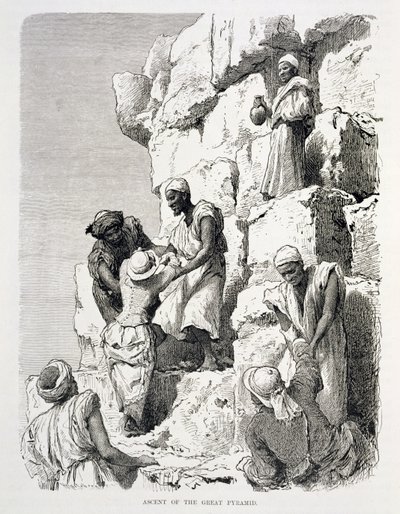 Suuren pyramidin nousu, 1800-luku (kaiverrus paperille) tekijältä Johann Rudolph the Elder Huber