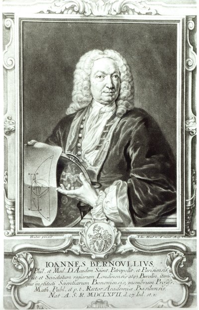Jean Bernoullin (1667-1748) muotokuva tekijältä Johann Rudolph the Elder Huber
