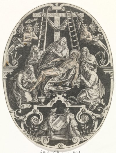 Van Christuksen välissä Passie van Christus (sarjan nimi) Kristuksen kärsimys, meidän lunastus (sarjan nimi) tekijältä Johann Sadeler (I)