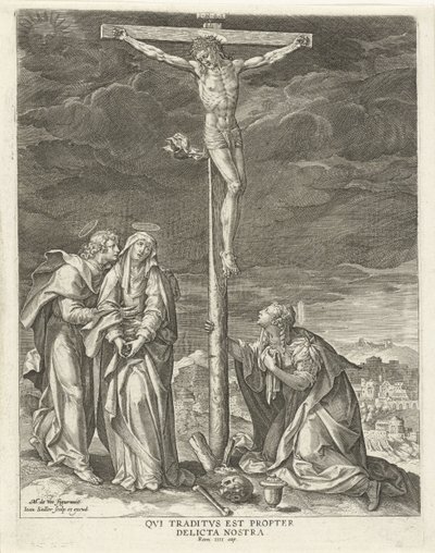 Kristus ristillä Kristuksen elämä (sarjan nimi) Evangelica Doctrinae (sarjan nimi) tekijältä Johann Sadeler (I)
