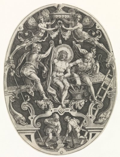 Kristus avasi sotilaiden oven Passie van Christus (sarjan nimi) Kristuksen kärsimys, meidän lunastus (sarjan nimi) tekijältä Johann Sadeler (I)