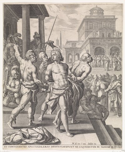 Apostolien liputus Apostolien teot (sarjan nimi) tekijältä Johann Sadeler (I)
