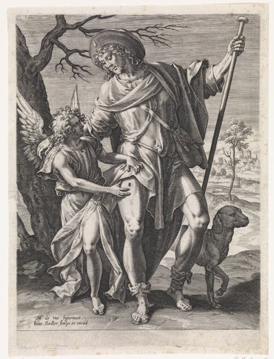 Saint Roch tekijältä Johann Sadeler (I)