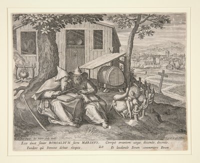 Pyhät Romuald ja Marinus (Oraculum Anachoreticum, 20) tekijältä Johann Sadeler I