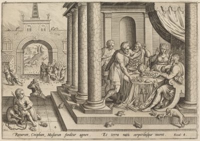 La pesta de les granotes, 1585. finlandès tekijältä Johann Sadeler I