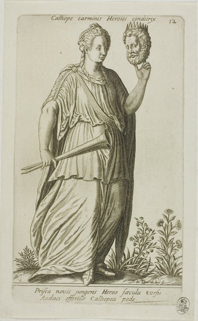Calliope, eeppisen runouden museo, levy 12 Parnassus Bicepsistä tekijältä Johann Theodor de Bry