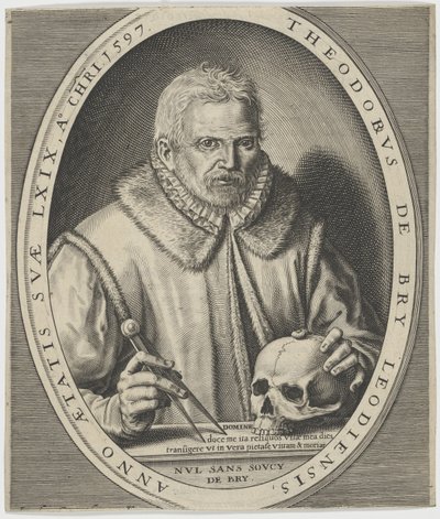 Theodor de Bryn muotokuva 1528-1598, n. 1597. tekijältä Johann Theodor de Bry