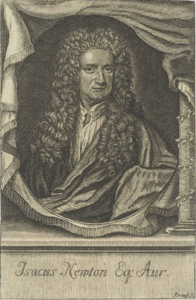 Sir Isaac Newtonin muotokuva 1642-1727, tekijältä Johann Ulrich Krauss