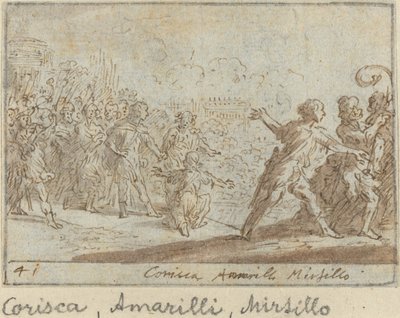 Corisca, Amarilli ja Mirtillo, 1640. tekijältä Johann Wilhelm Baur