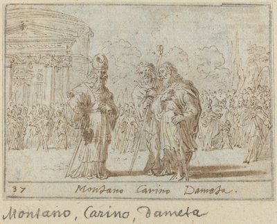 Montano, Carino ja Dameta tekijältä Johann Wilhelm Baur