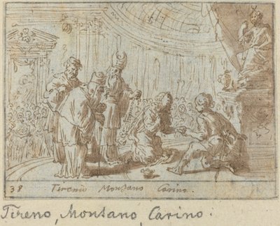 Tirenio, Montano ja Carino, 1640. tekijältä Johann Wilhelm Baur