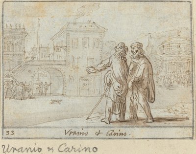 Uranio ja Carino, 1640. tekijältä Johann Wilhelm Baur