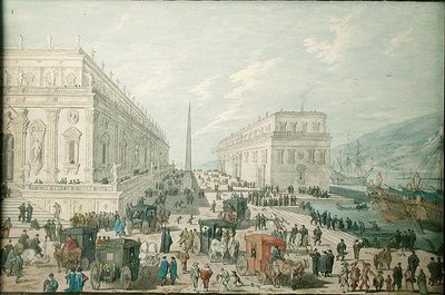 Näkymä Messinan satamasta tekijältä Johann Wilhelm Baur