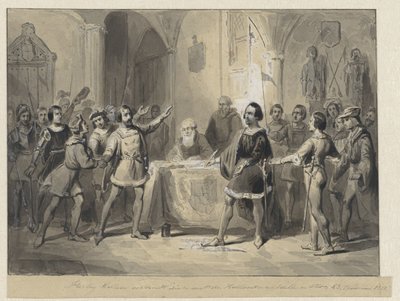 Duke Willem muodostaa yhteyden hollantilaisten aatelisten ja kaupunkien kanssa tekijältä Johann Wilhelm Kaiser (I)