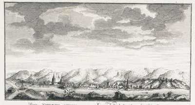 Näkymä Udinskoje-linnoituksesta, noin 1735 tekijältä Johann Wilhelm Lürsenius