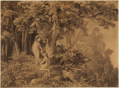 Syntiinlankeemus (1. Mooseksen kirja 3:6) tekijältä Johann Wilhelm Schirmer
